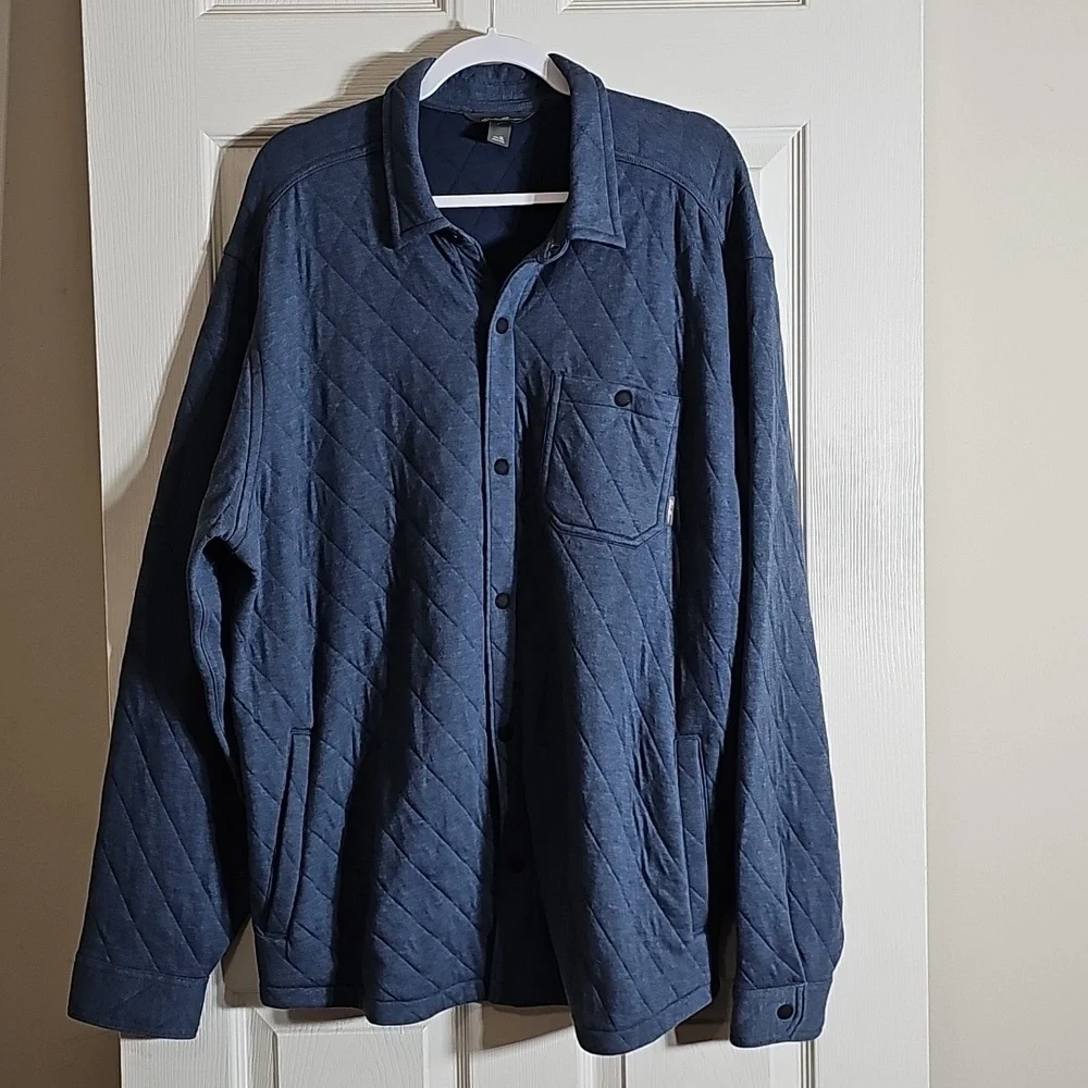 Eddie Bauer Shirt Jacket Quilted Shacket Chore Jacket Outdoor Blue Size L - Picture 2 of 9